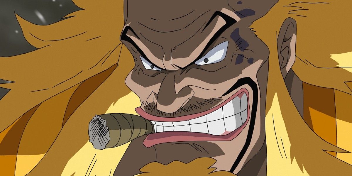Golden Lion Shiki as seen in One Piece Strong World with cigar in mouth.