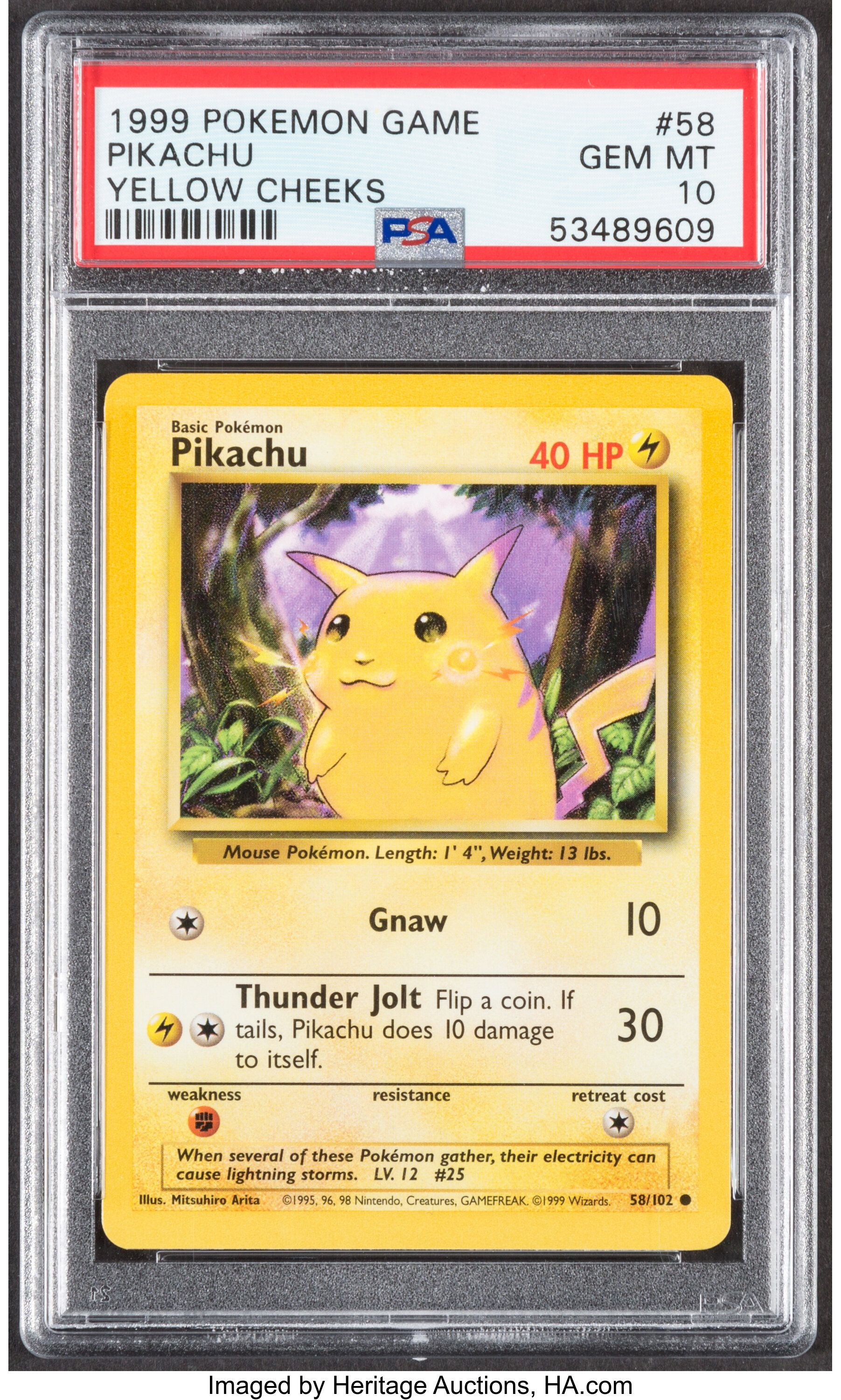 pikachu rare yellow cheeks pokemon card
