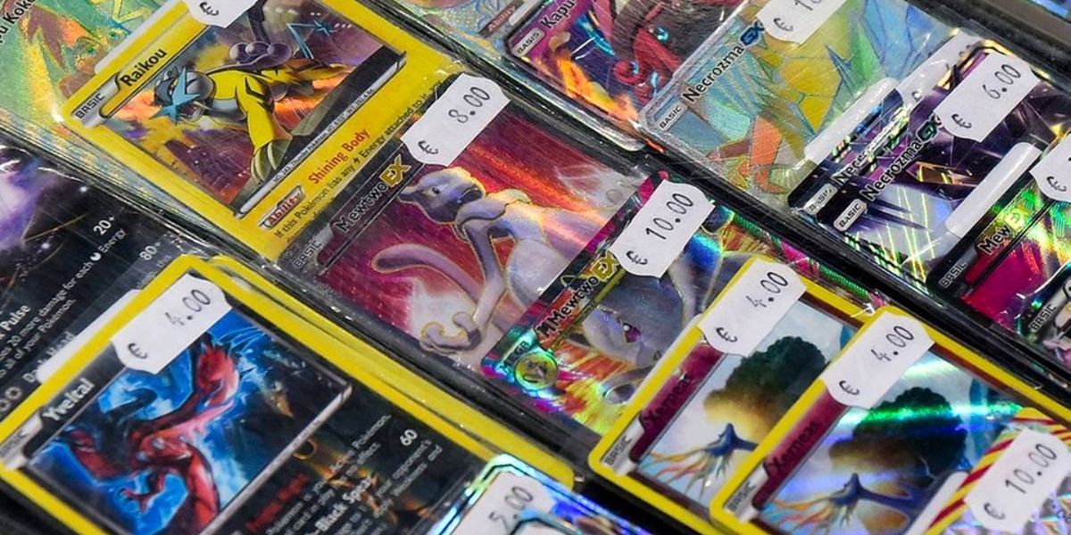 a collection of Pokemon cards being resold
