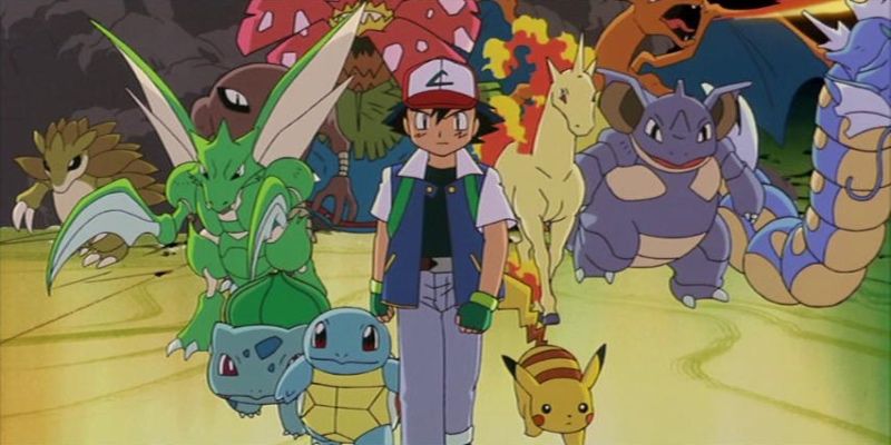 ash and his pokemon from pokemon the first movie