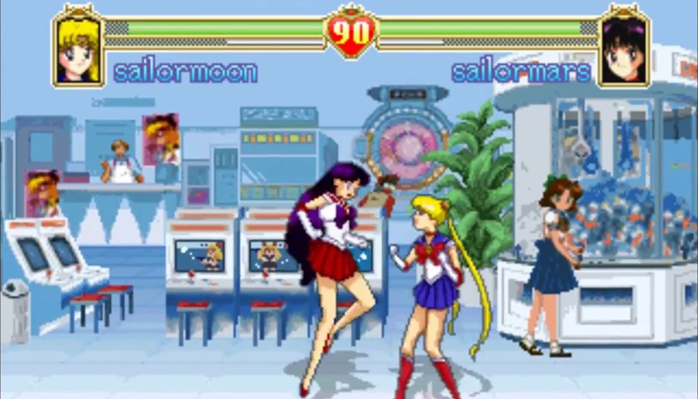 Sailor Moon and Sailor Mars square off in Sailor Moon S.