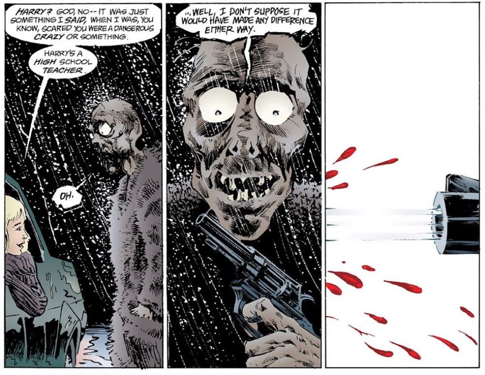 Neil Gaim's Sandman #5 where Doctor Destiny John Dee murders a woman