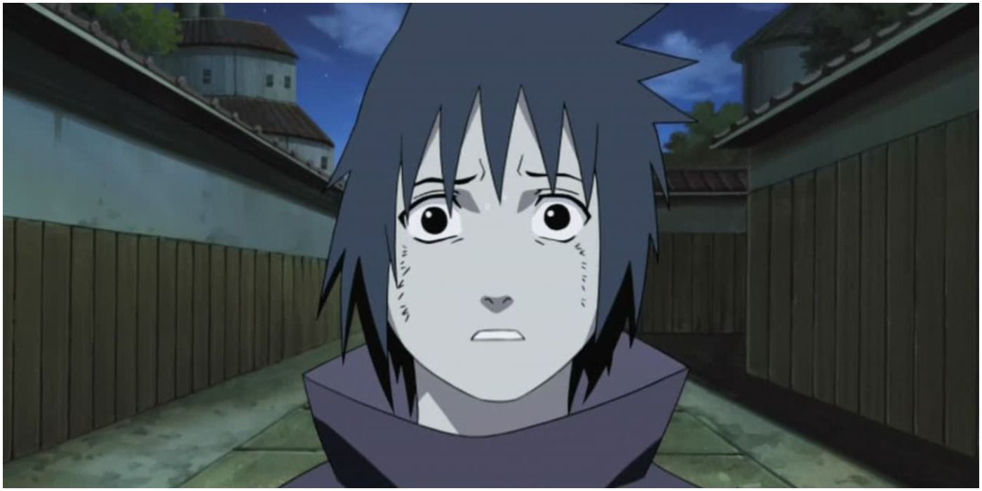 Sasuke scared in Naruto.