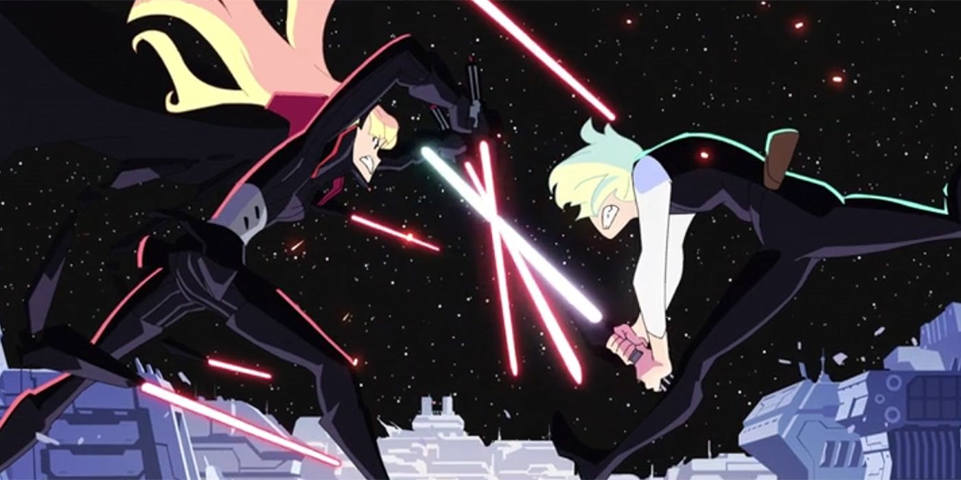 Dark Twins face off in Trigger's Star Wars: Visions episode. 