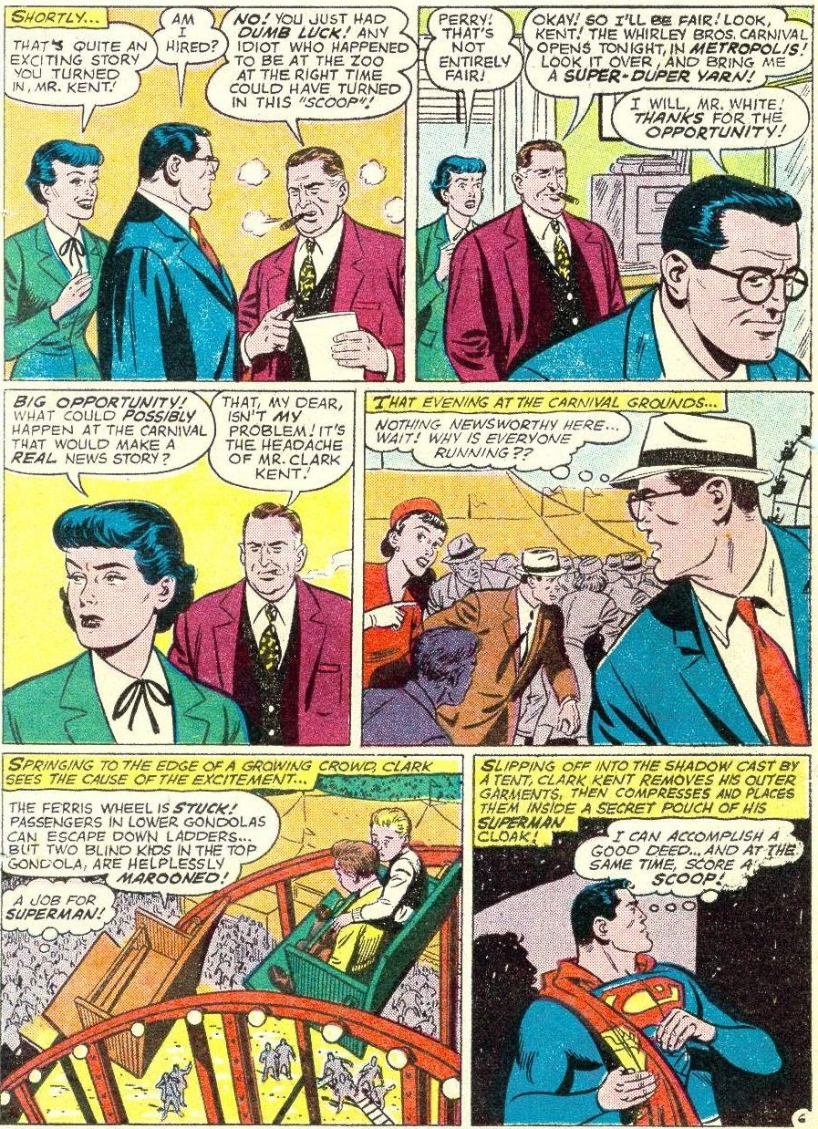 Perry White keeps trying to sabotage Clark Kent&#039;s attempts at getting a job at the Planet, but Clark keeps foiling him.