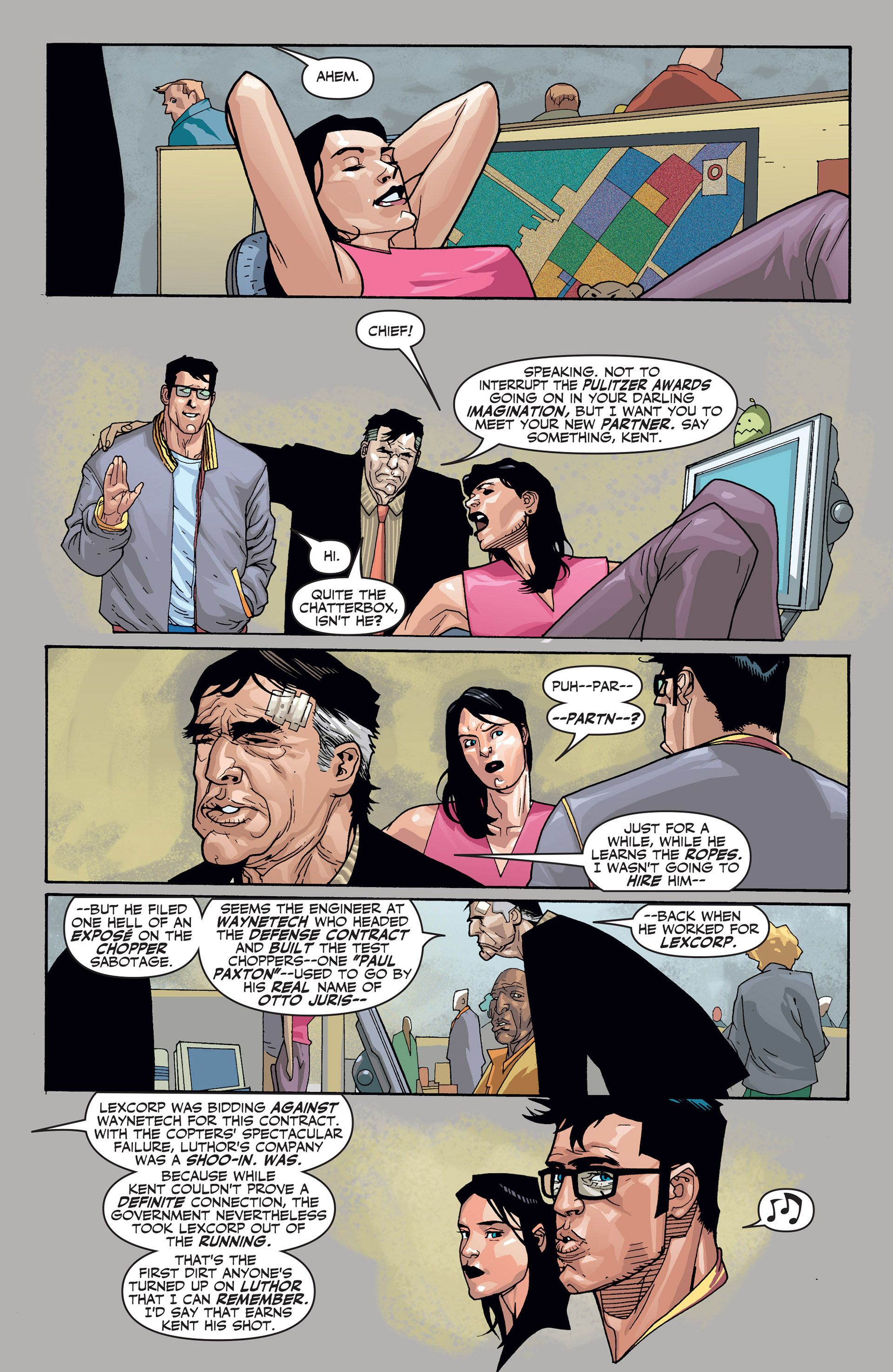 Clark gets hired after getting a scoop about Lex Luthor
