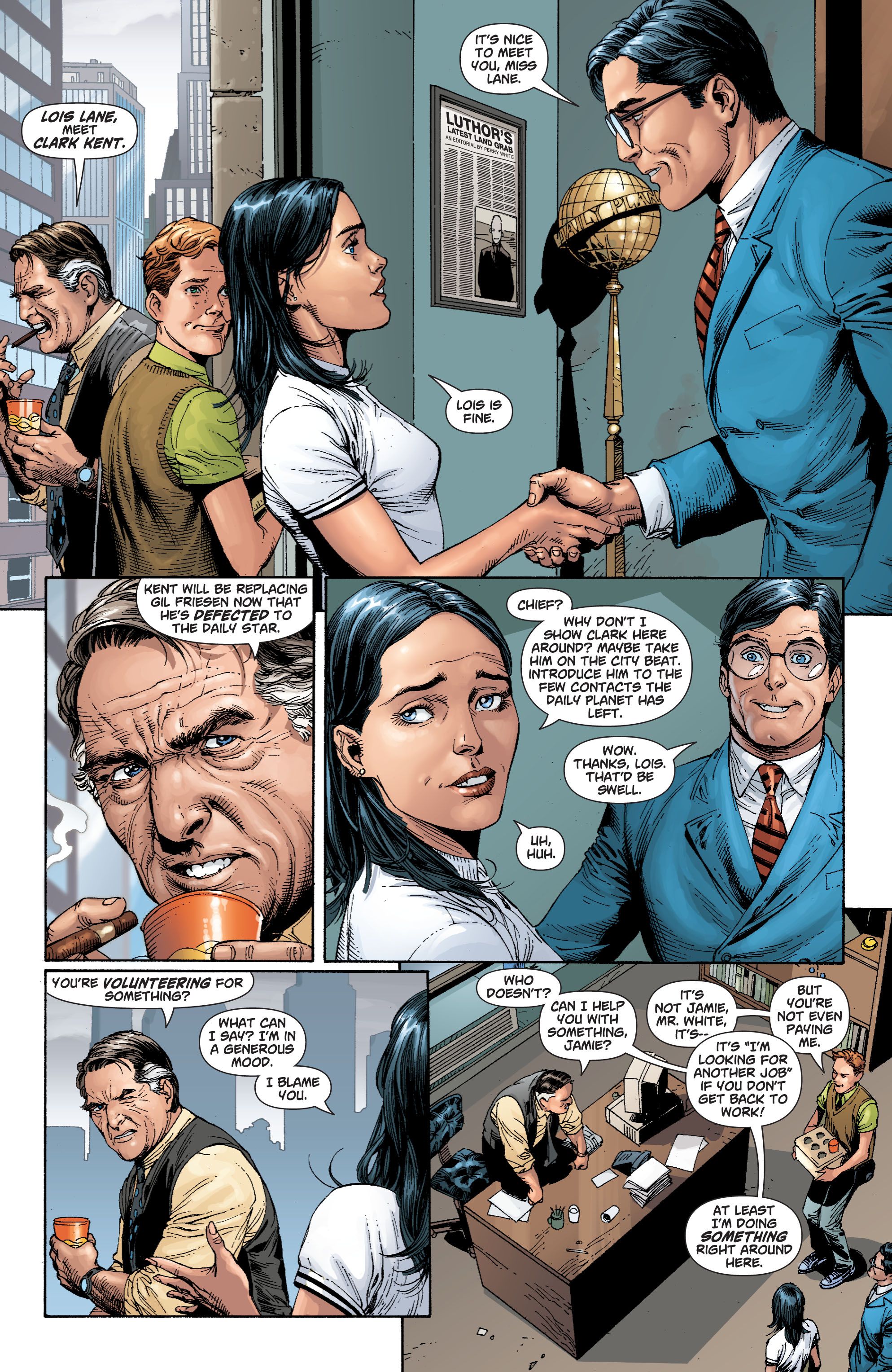 The Daily Planet is short reporters, so Clark Kent is hired