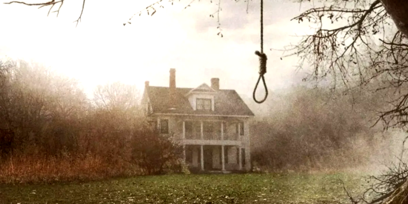 House of The Conjuring with ropes hanging from trees 