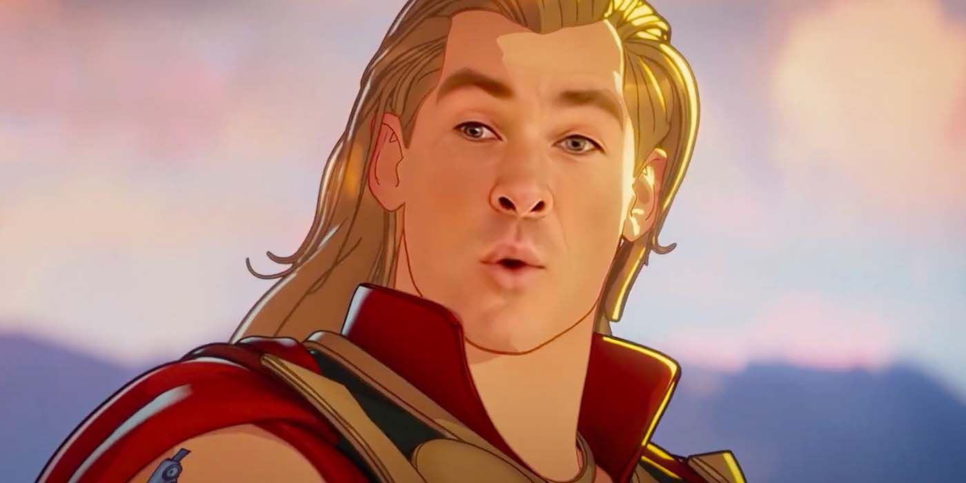 A deepfake of Chris Hemsworth's face on Thor from What If...?