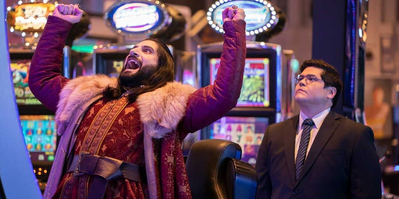 Nandor celebrating over slot machine win