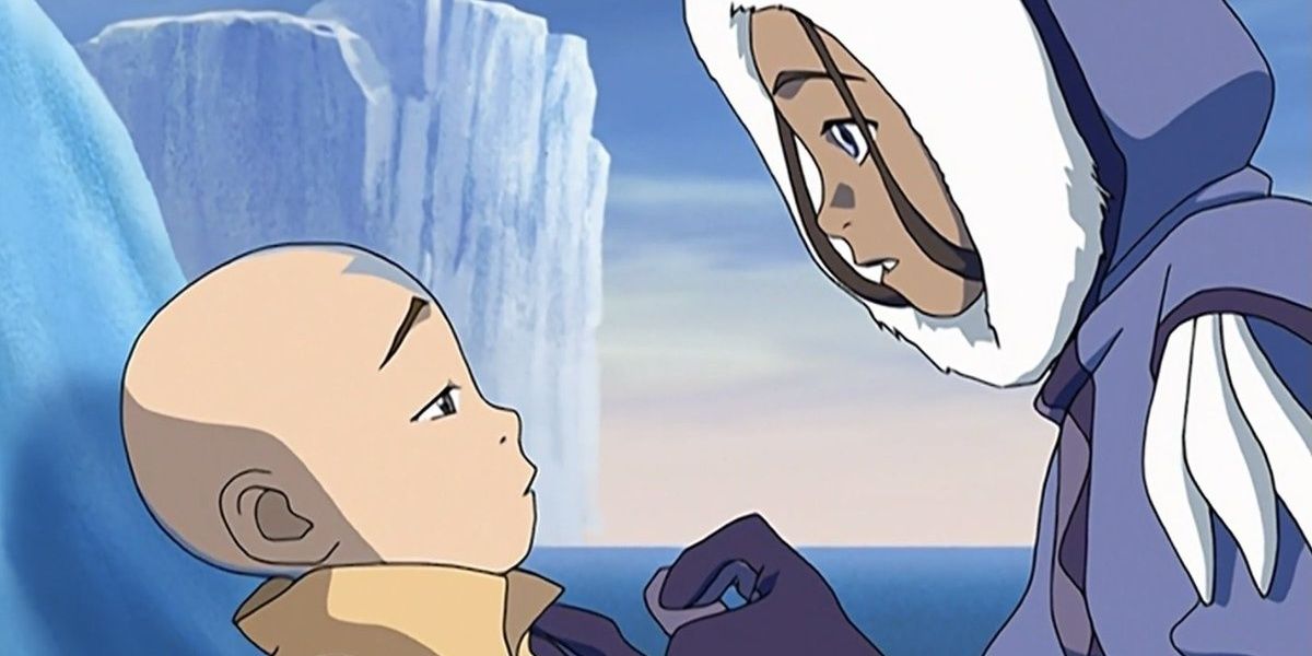Aang And Katara Meet Eyes On Iceberg