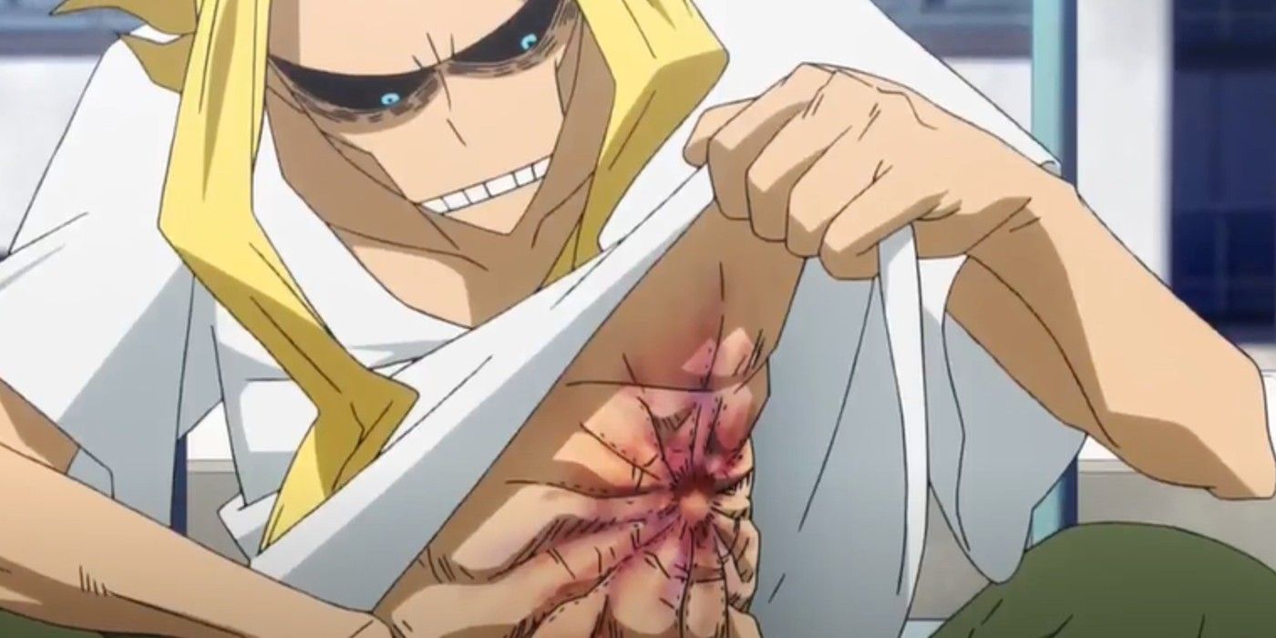 All Might Showing Off His Wound In My Hero Academia