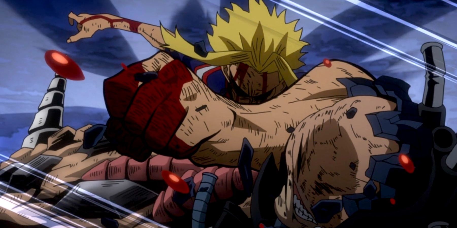 All Might punching All For One My Hero Academia