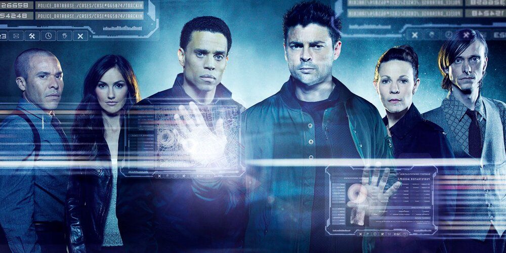 the cast of Almost Human TV Show including Karl Urban, Michael Ealy, and Mackenzie Crook