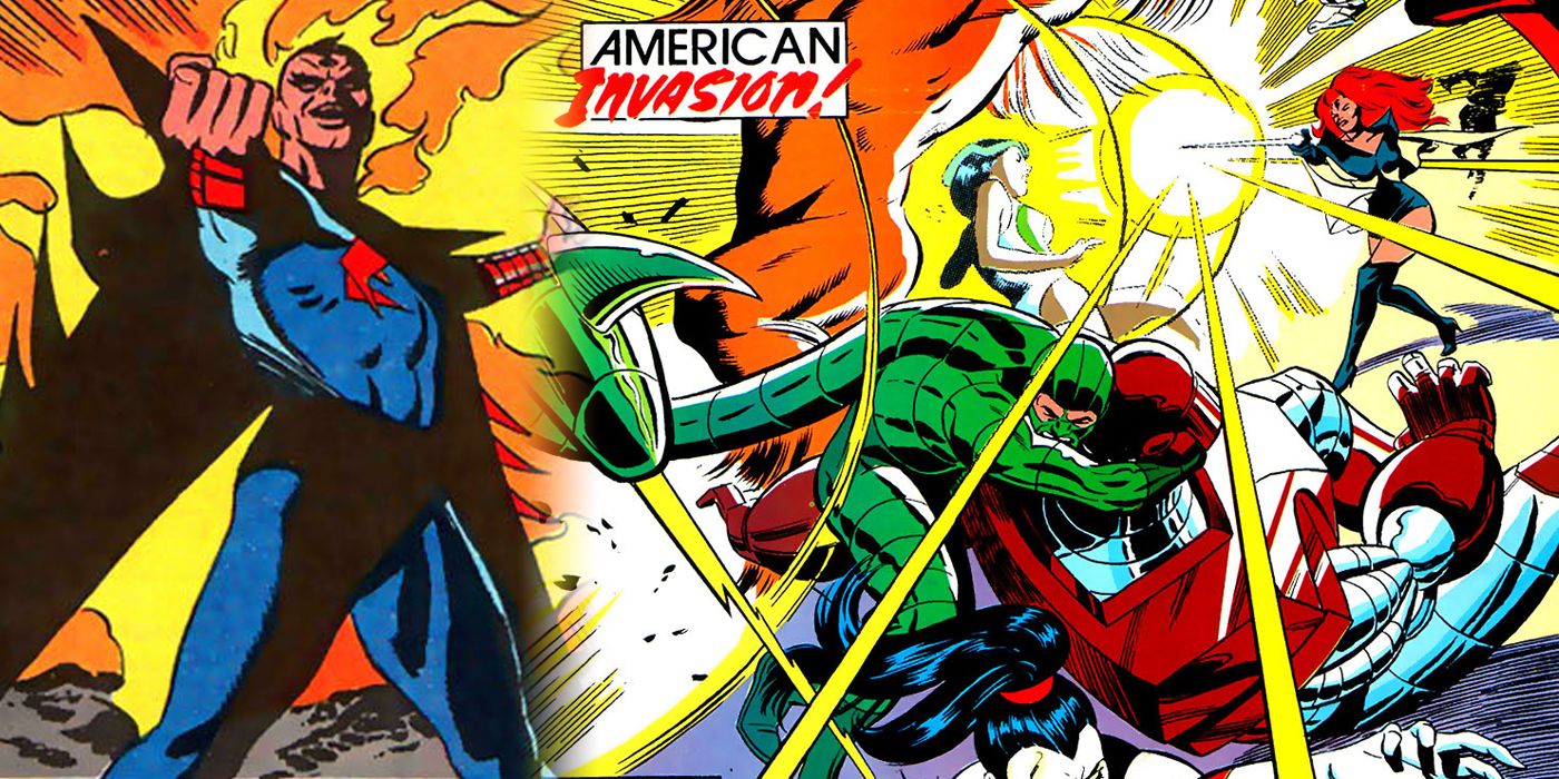 Alpha Flight vs the Sorcerer's villains during the Acts of Vengeance event