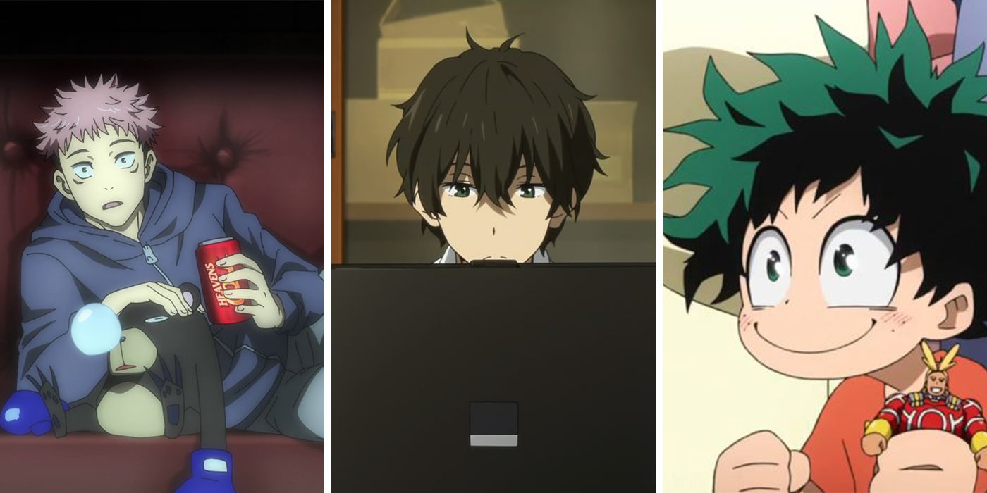 Itadori Yuji, Hotaro Oreki, and Deku all watch TV