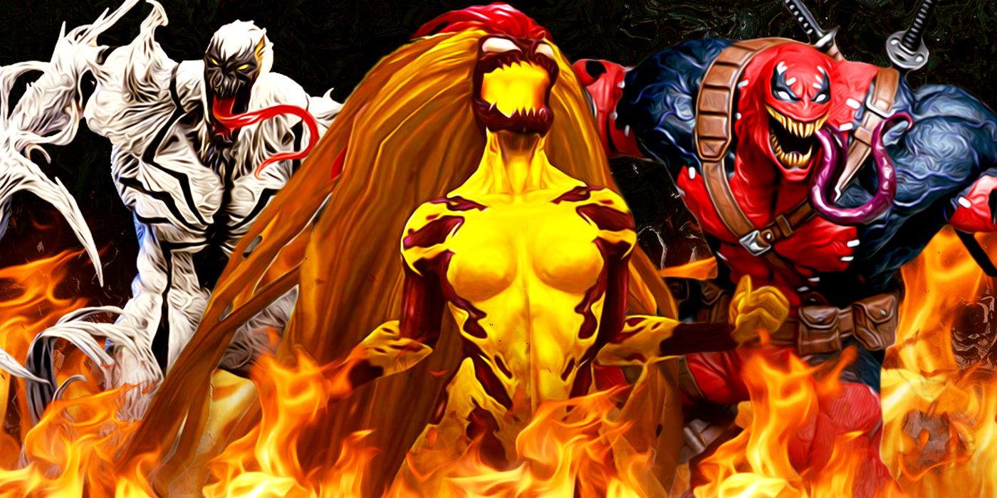Anti-Venom Scream and Venom Deadpool on Fire