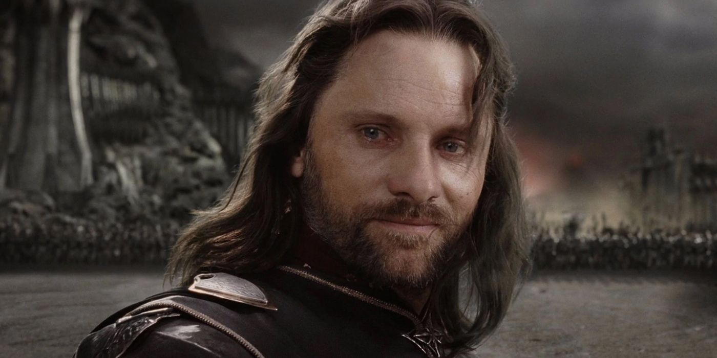 Aragorn in the final battle of The Lord of the Rings