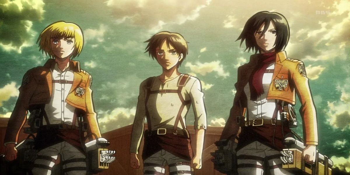 eren armin and mikasa from attack on titan