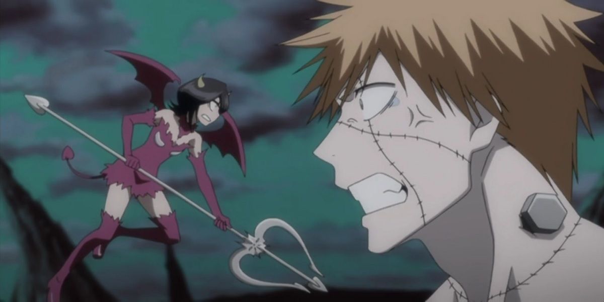 Rukia in a devil costume and Ichigo in a Frankestein costume in Bleach "Gaiden Again! This Time's Enemy Is A Monster?"