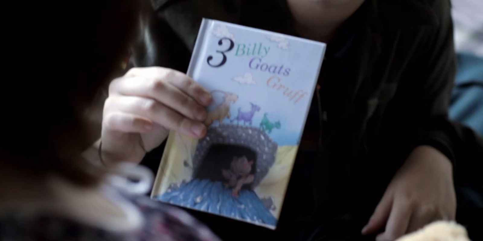 Callie gives Tricia The 3 Billy Goats Gruff in Absentia