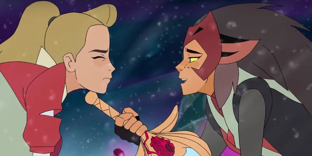 Catra annoys Adora in She-Ra and the Princesses of Power