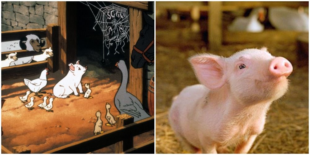 Wilbur speaking to Charlotte in two versions of Charlotte's Web