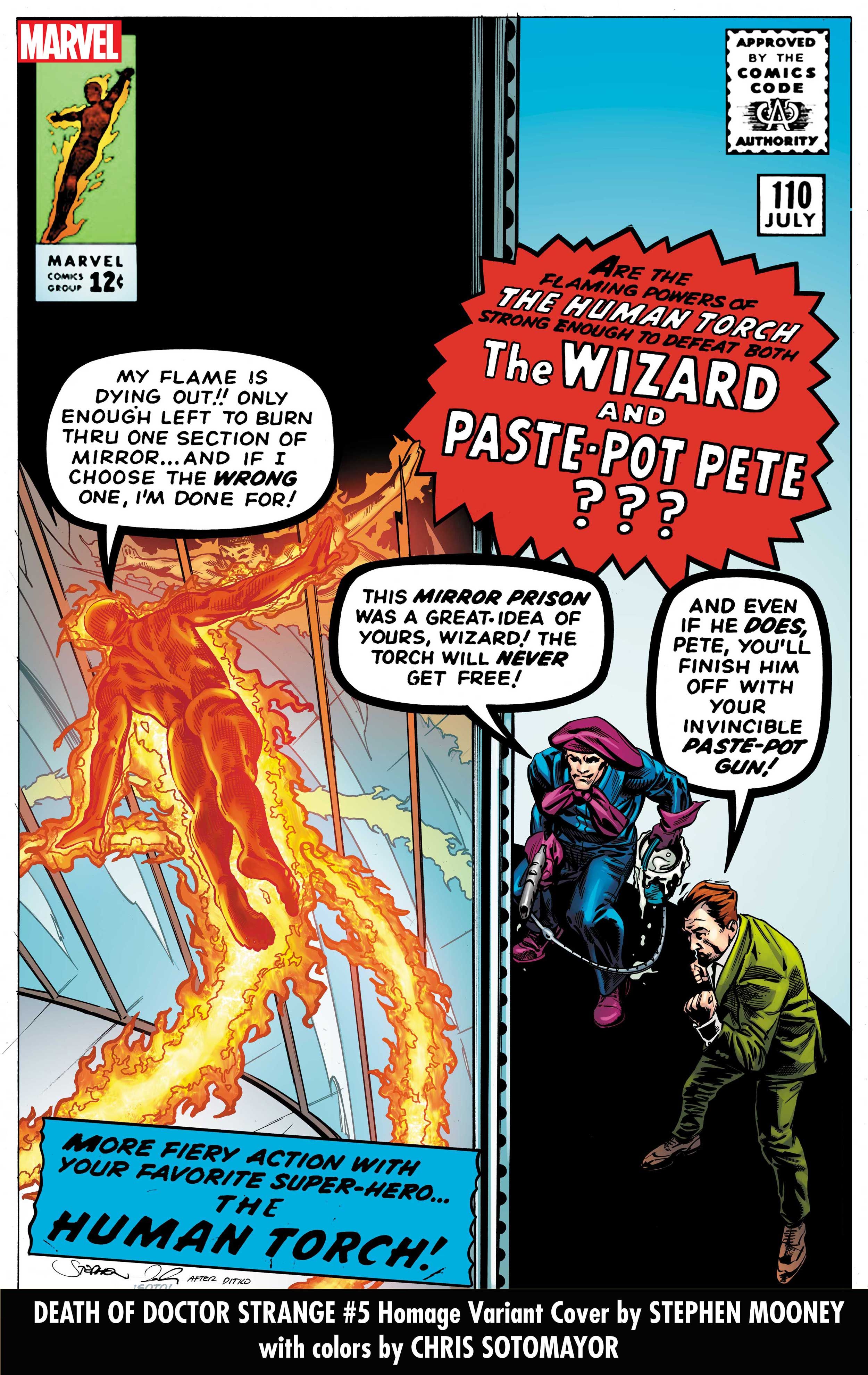 Stephen Mooney and Chris Sotomayor Homage Variant Cover for Death of Doctor Strange #5