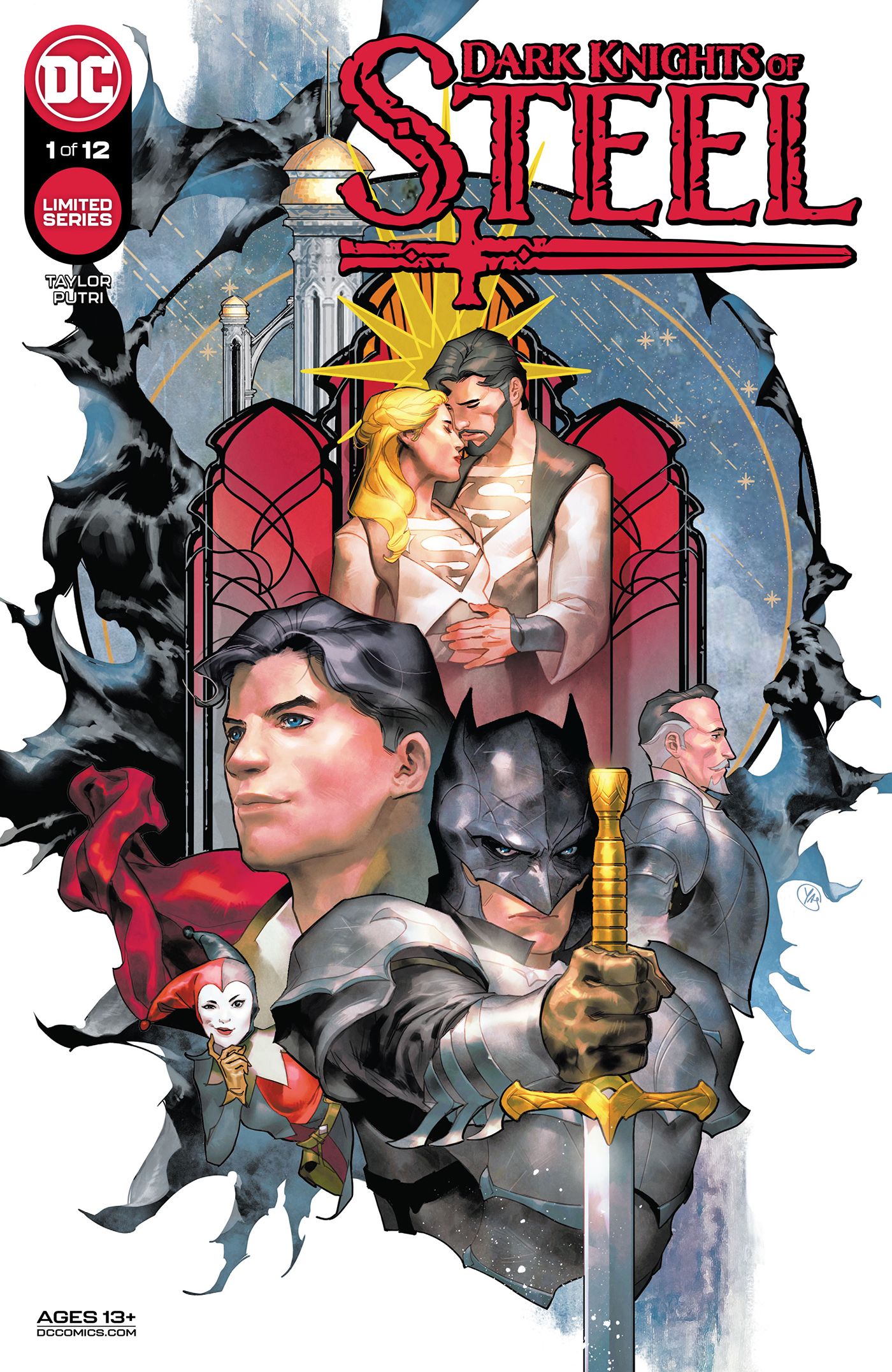 The main cover for Dark Knights of Steel features Superman, his parents, Batman and more.