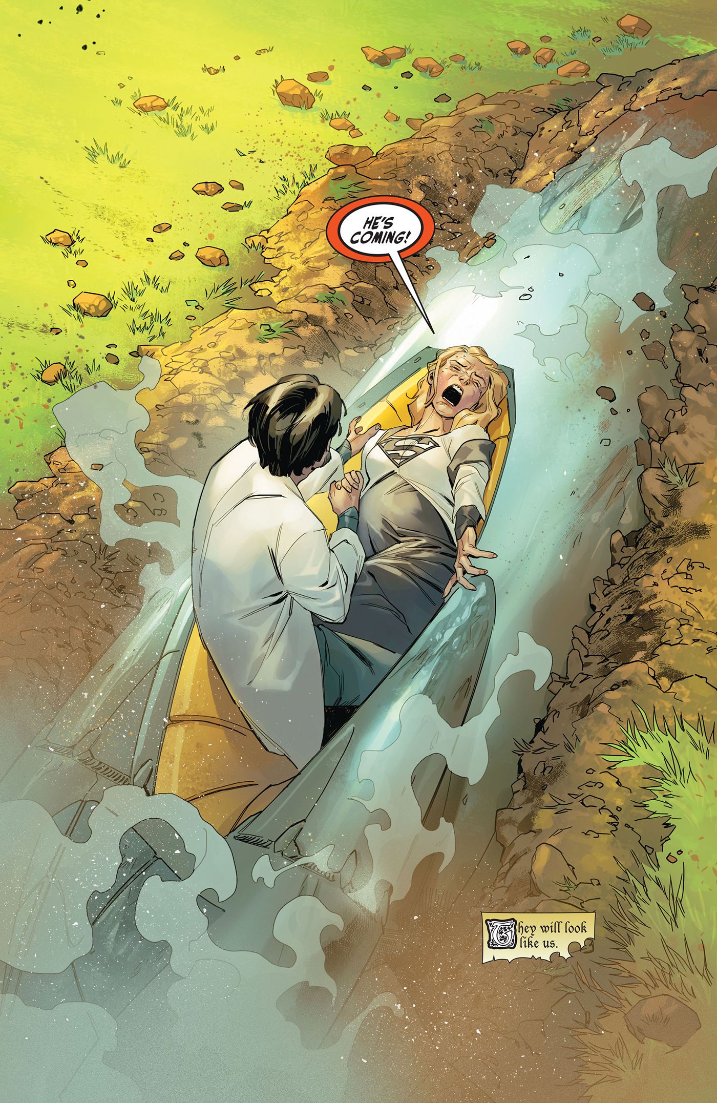 Jor-El and Lara are revealed to have taken the rocket, with Lara about to deliver their baby.