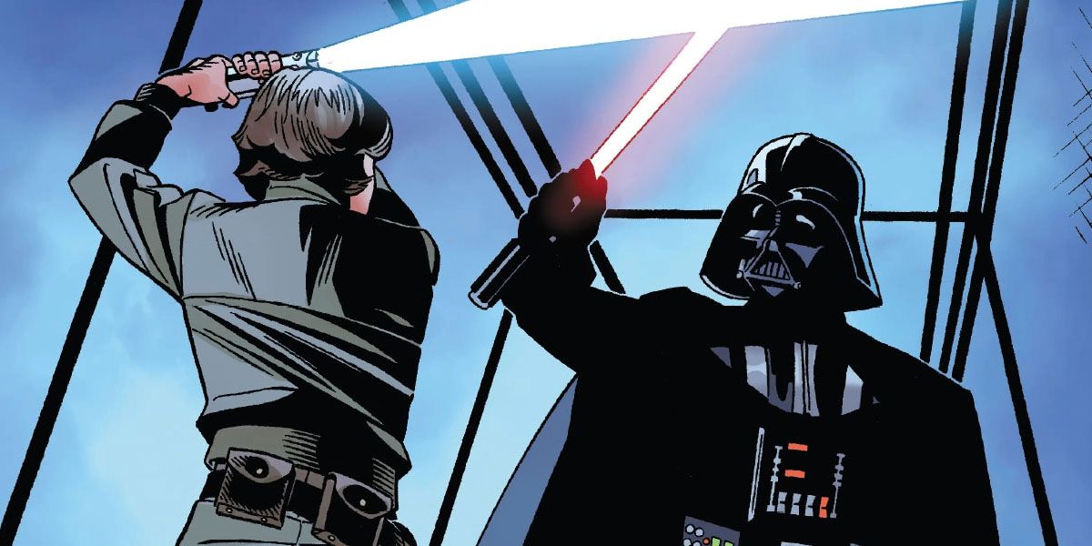 Luke fights Darth Vader