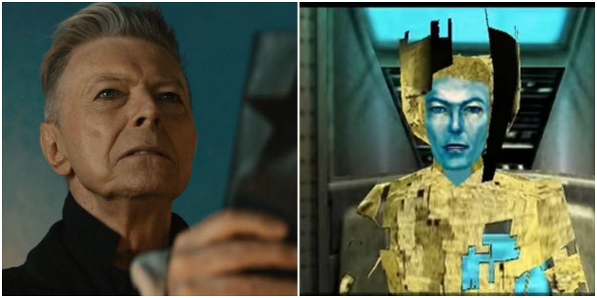 David Bowie on the left, Boz from Omikron: The Nomad Soul on the right