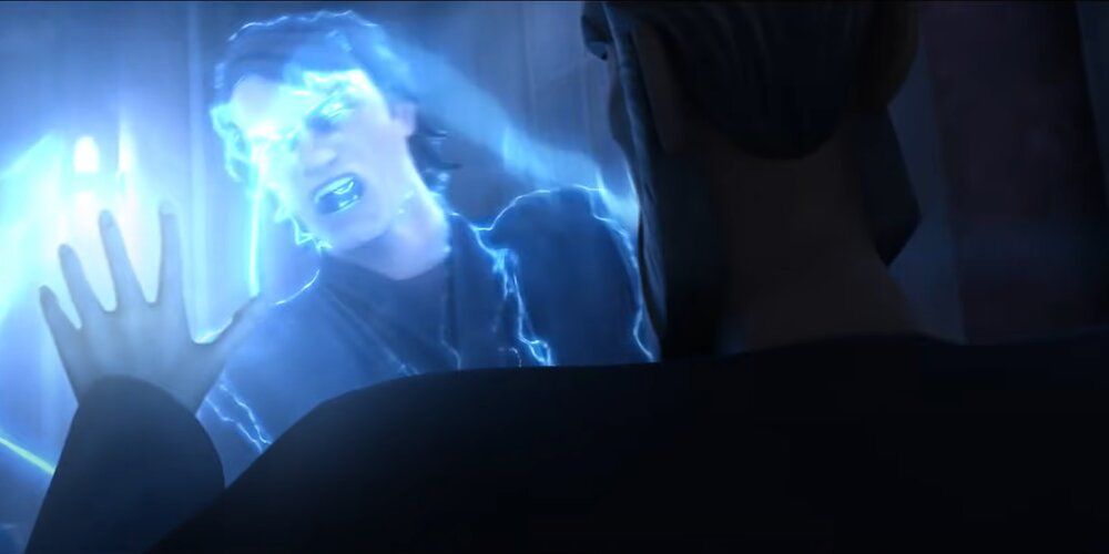 During a battle over Palpatine, Dooku uses Force Lightning on Anakin but lets him live Star Wars the Clone Wars