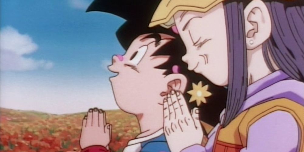 Anime Dragon Ball GT A Hero's Journey Grandma Pan Goku Jr Pray