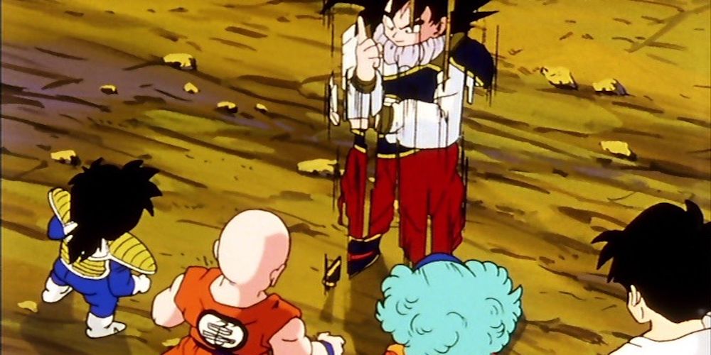 Goku shows off Instant Transmission to his friends in Dragon Ball