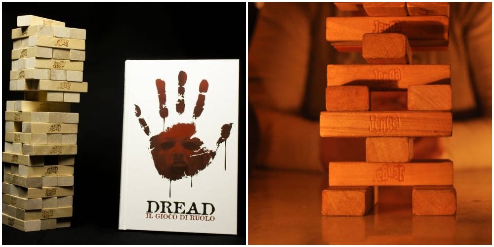 Dread game book and jenga towers