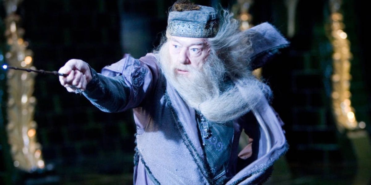 Dumbledore casting as spell in Harry Potter