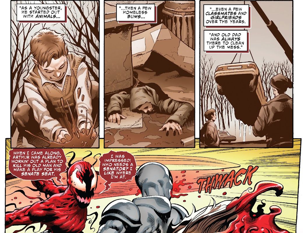 Carnage and Anti-Venom fights in Extreme Carnage: Omega 