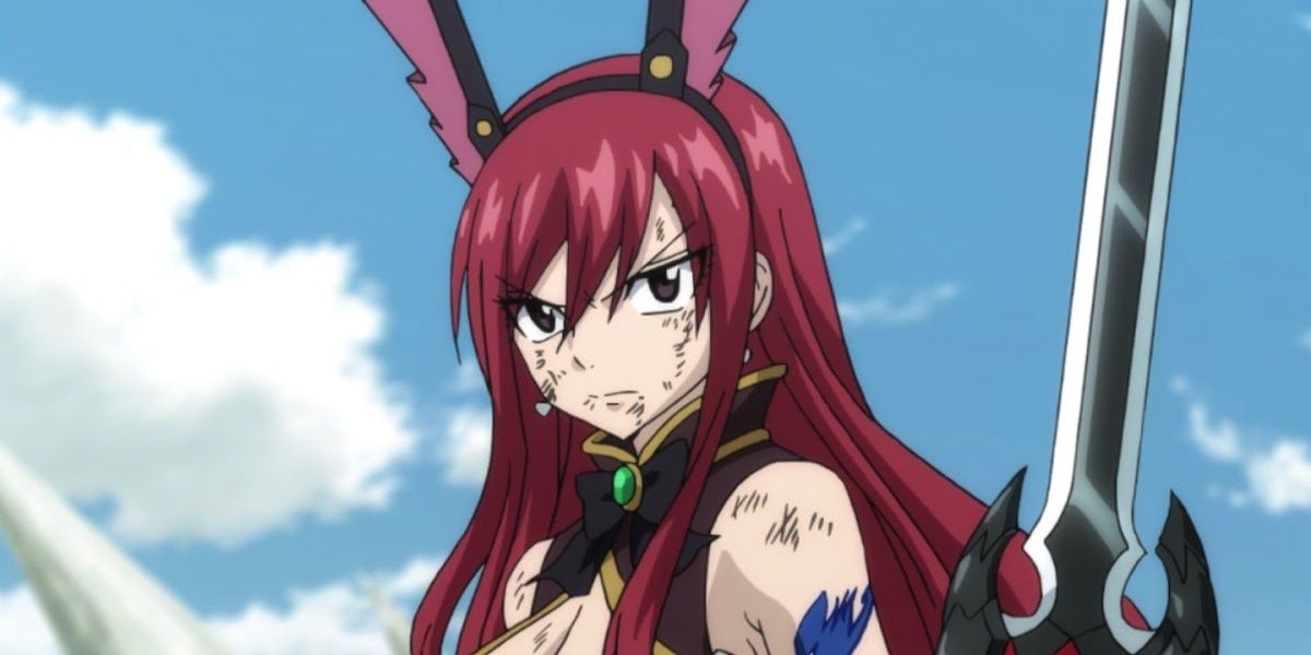 erza scarlet in a fight in fairy tail