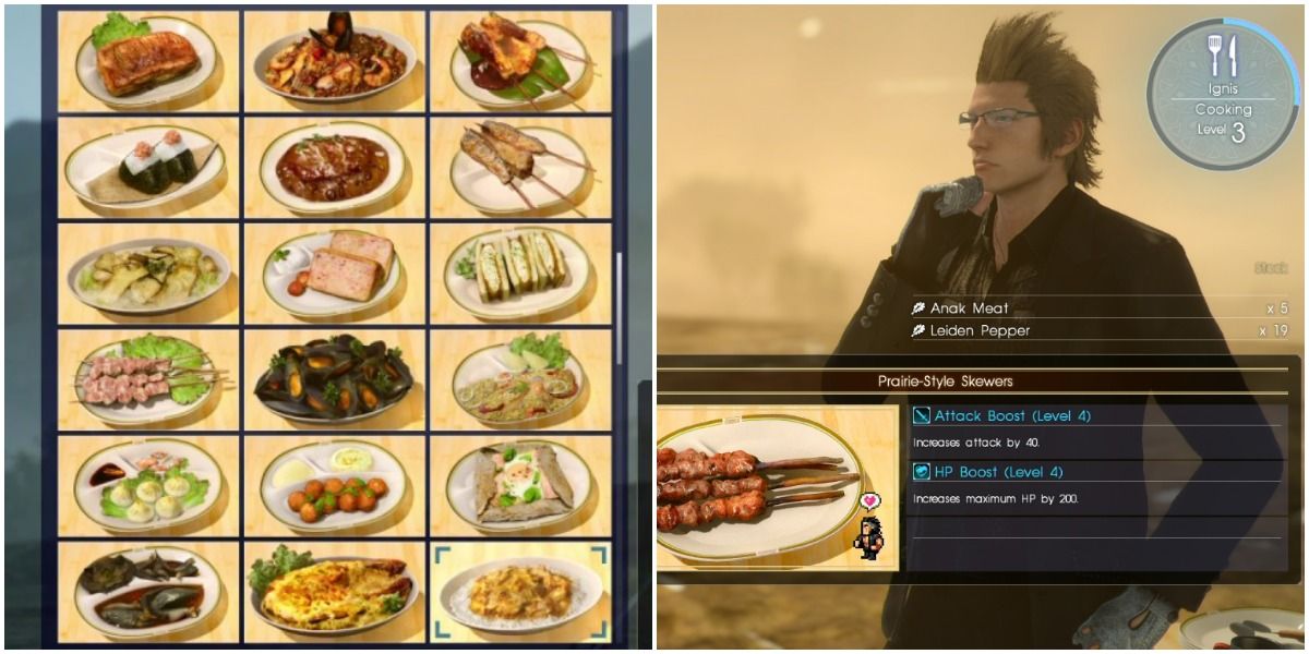 Cooking Recipes and Ignis from Final Fantasy XV