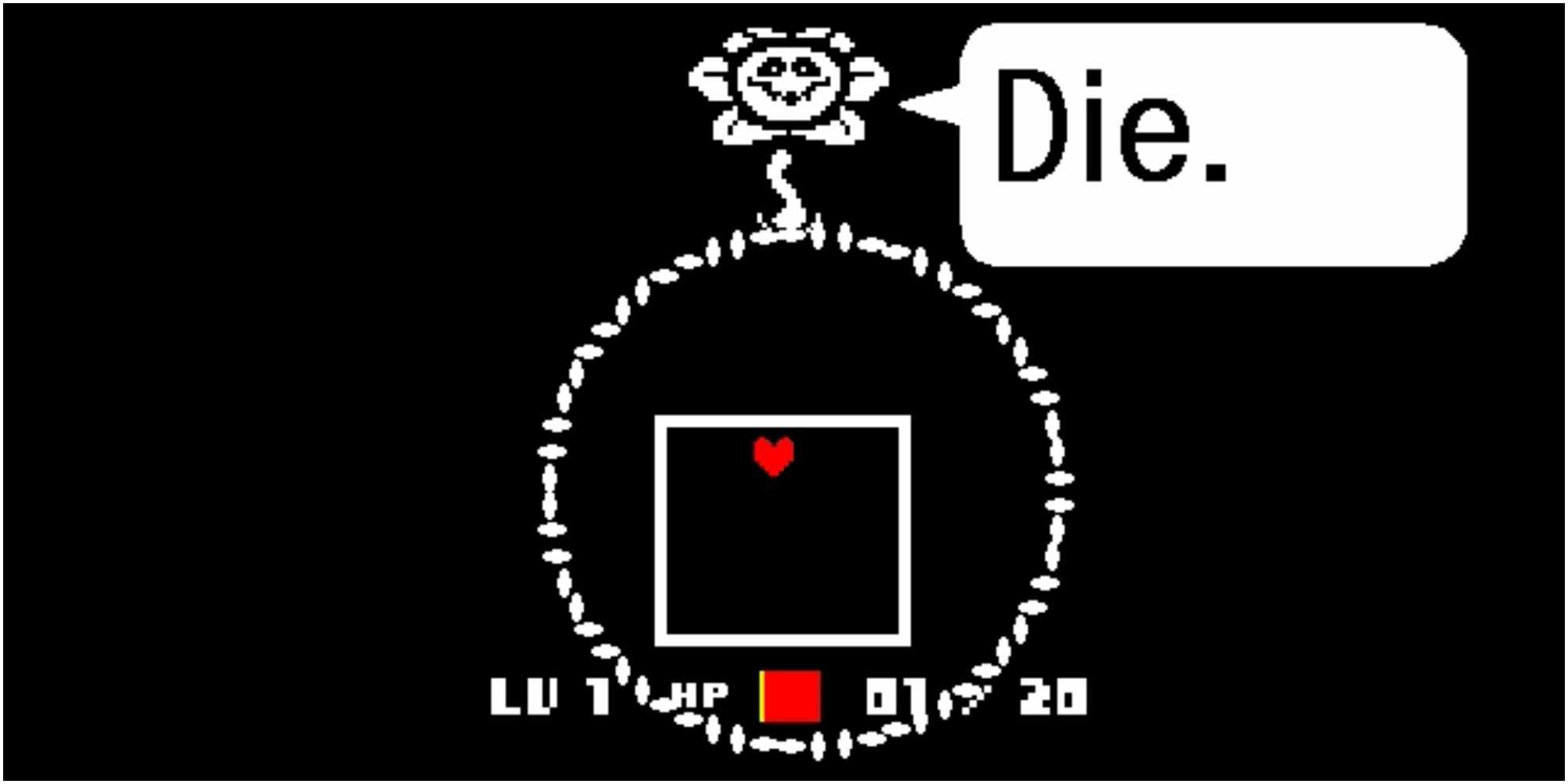 flowey saying die to the player