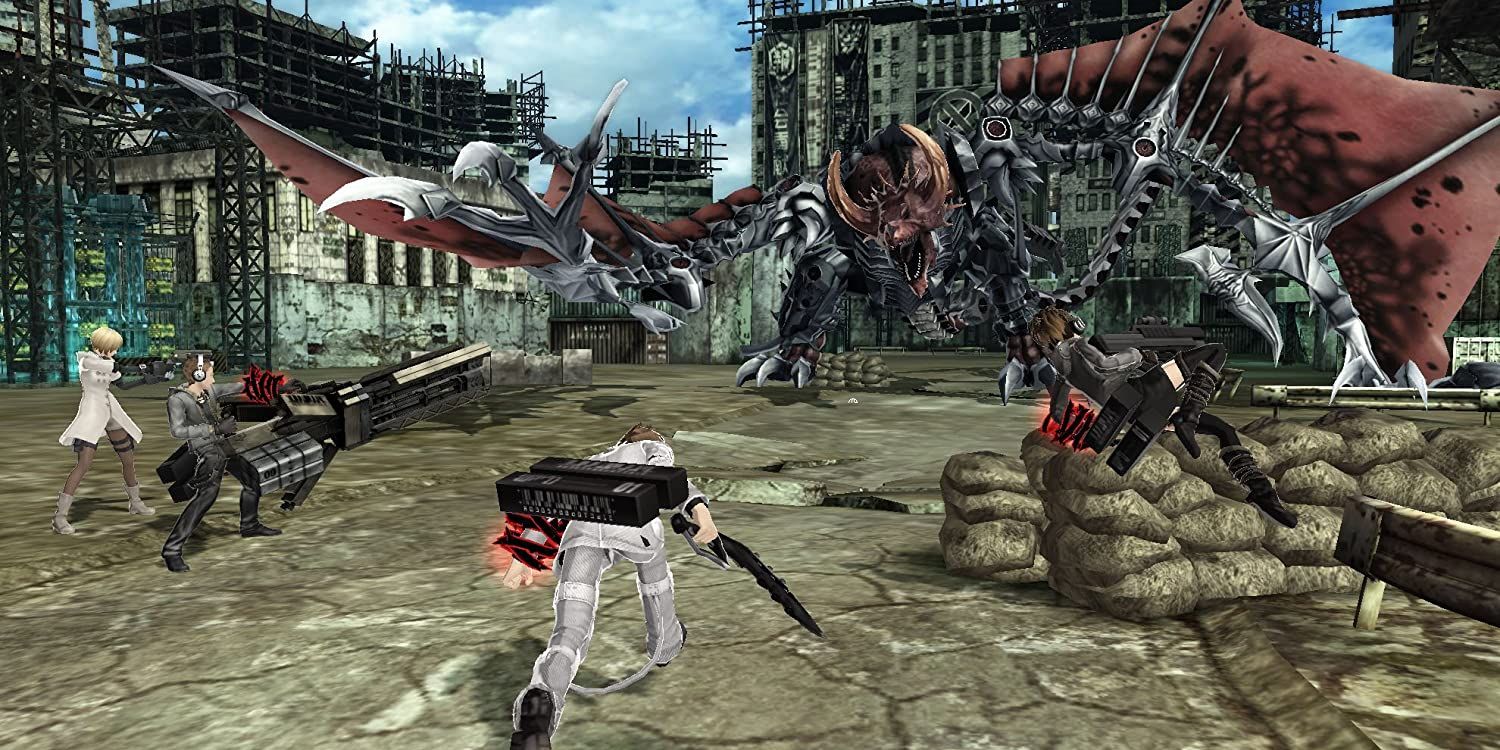 Combat against a powerful enemy in Freedom Wars