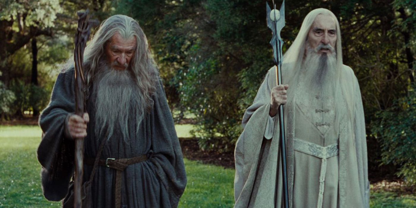 Gandalf and Saruman in The Lord of the Rings