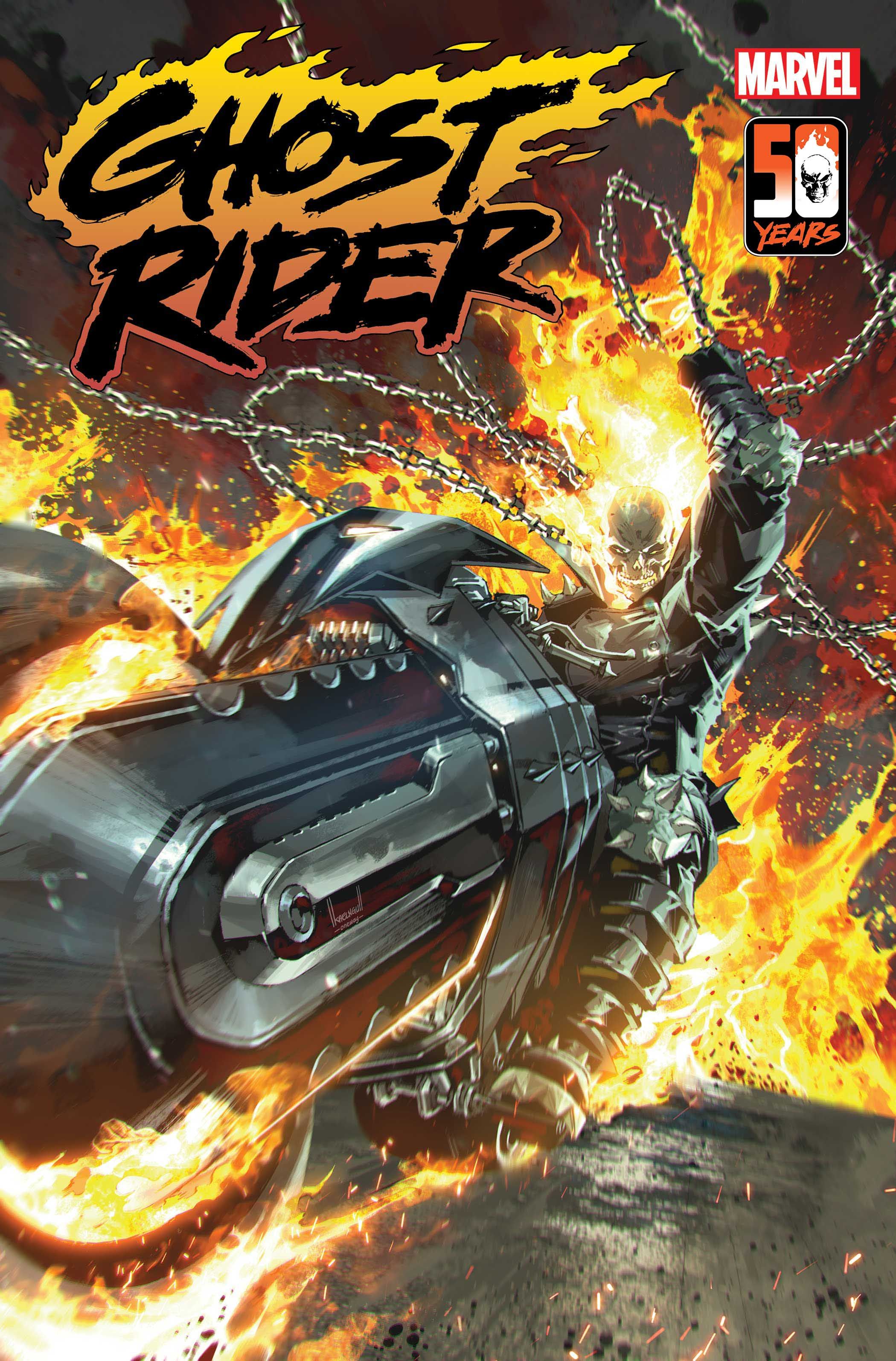 Johnny Blaze in the Year of Vengeance on the cover of Ghost Rider 1 by Kael Ngu