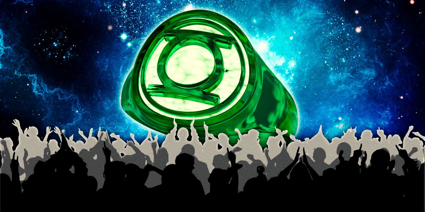 green lantern ring over crowd