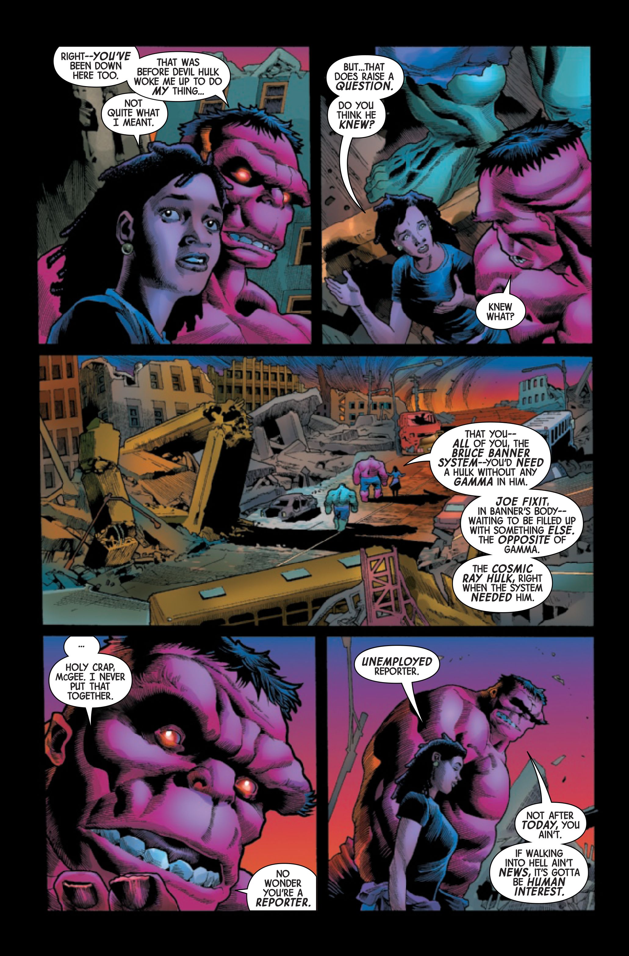 Page 2 of Hulk #50, by Al Ewing and Joe Bennett.