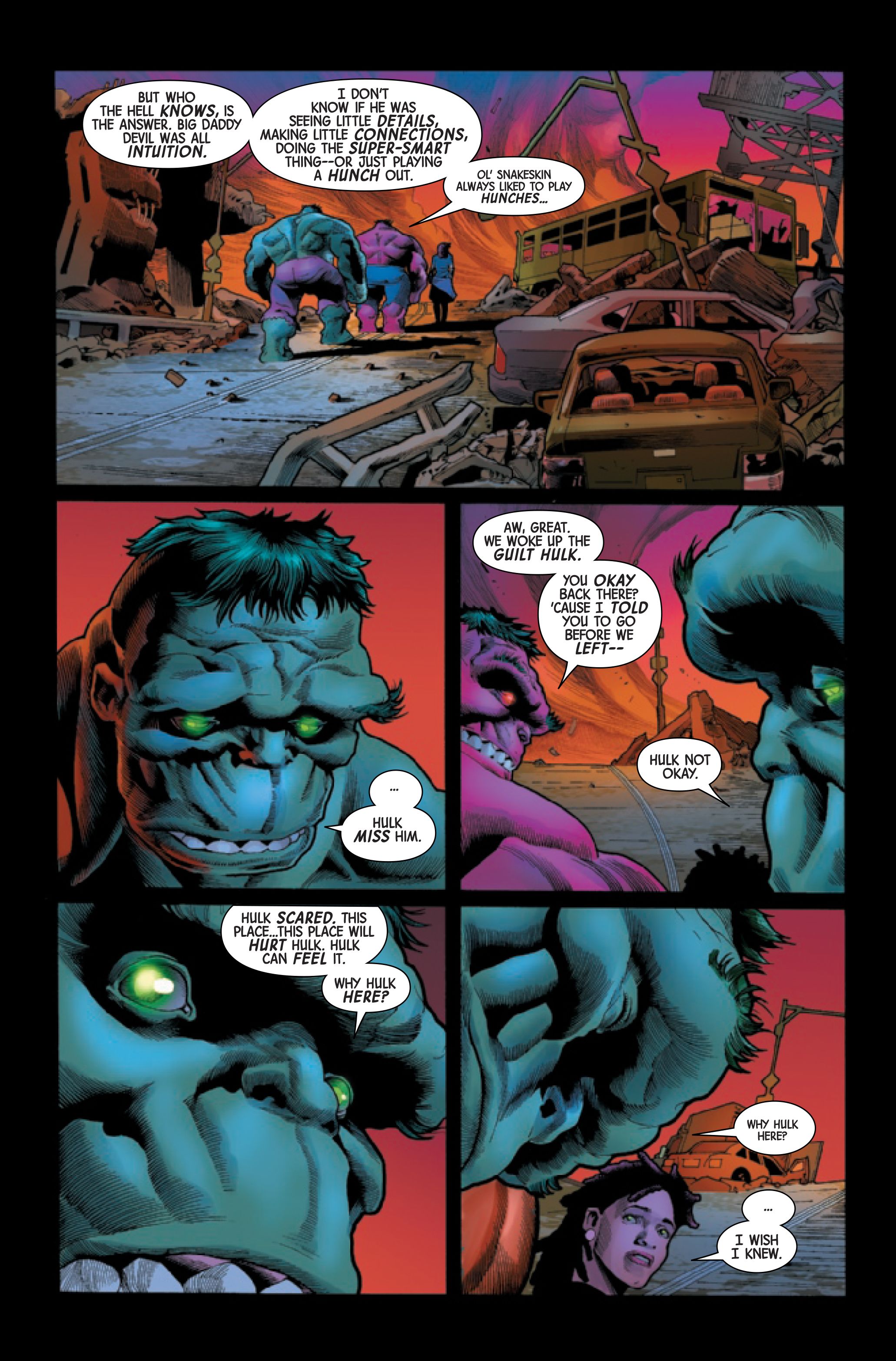 Page 3 of Hulk #50, by Al Ewing and Joe Bennett.