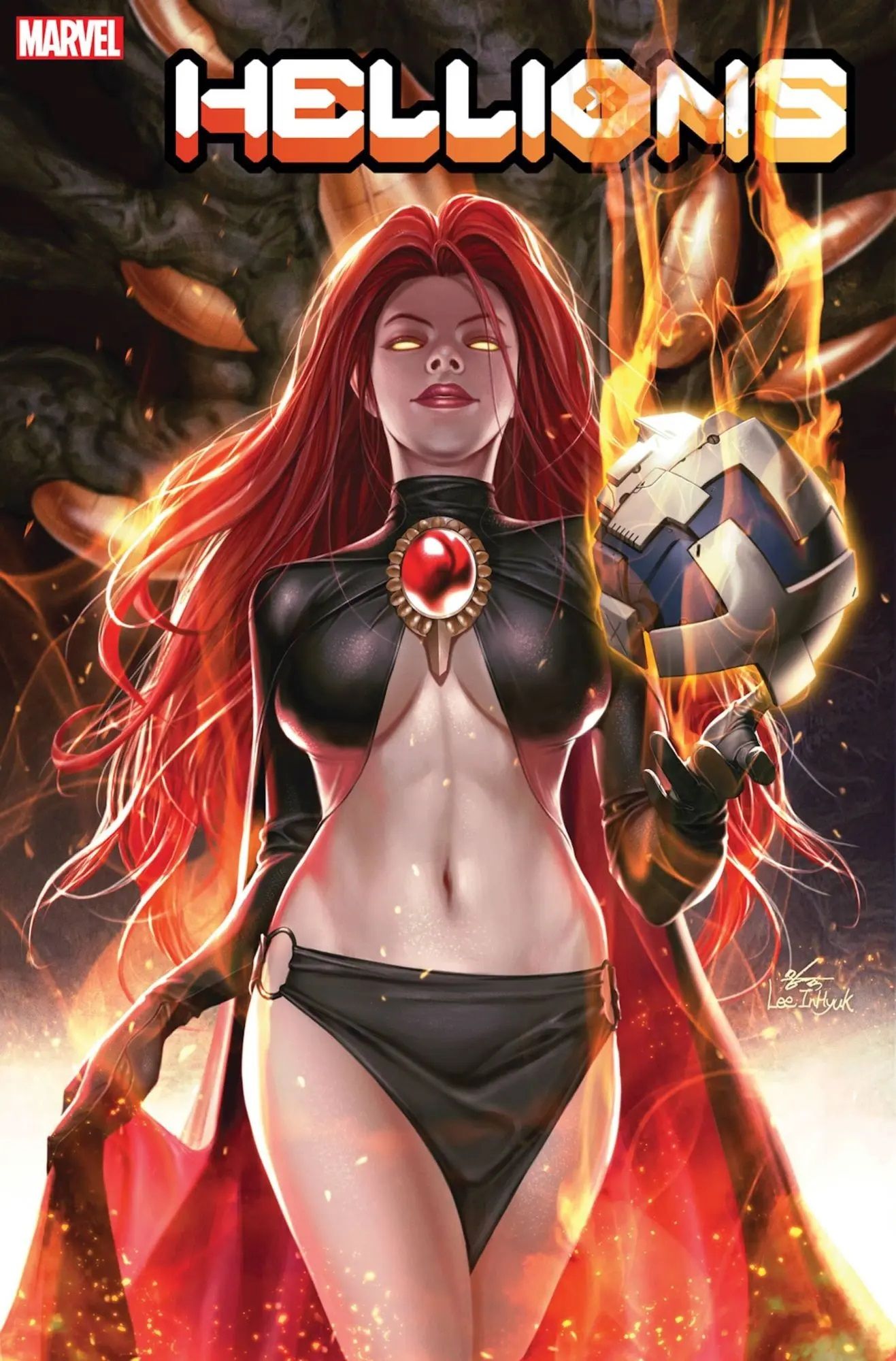 Madelyne Pryor on the cover of Hellions 18 by Inhyuk Lee