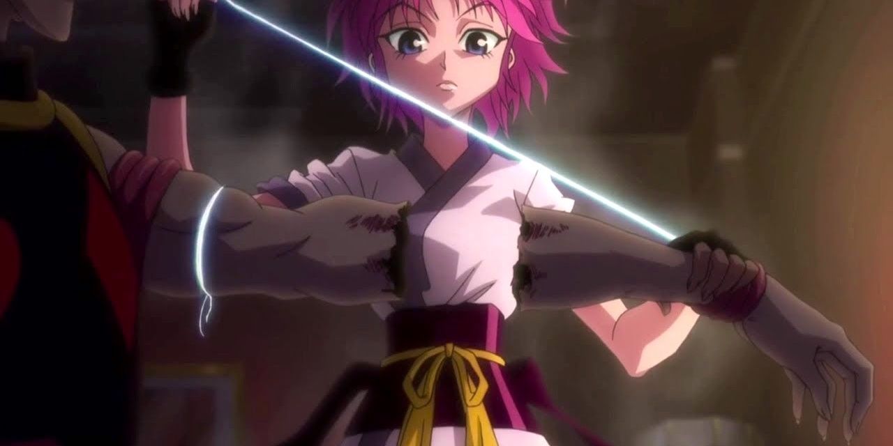 Machi anexa o braço de Hisoka em Heaven's Arena Hunter X Hunter