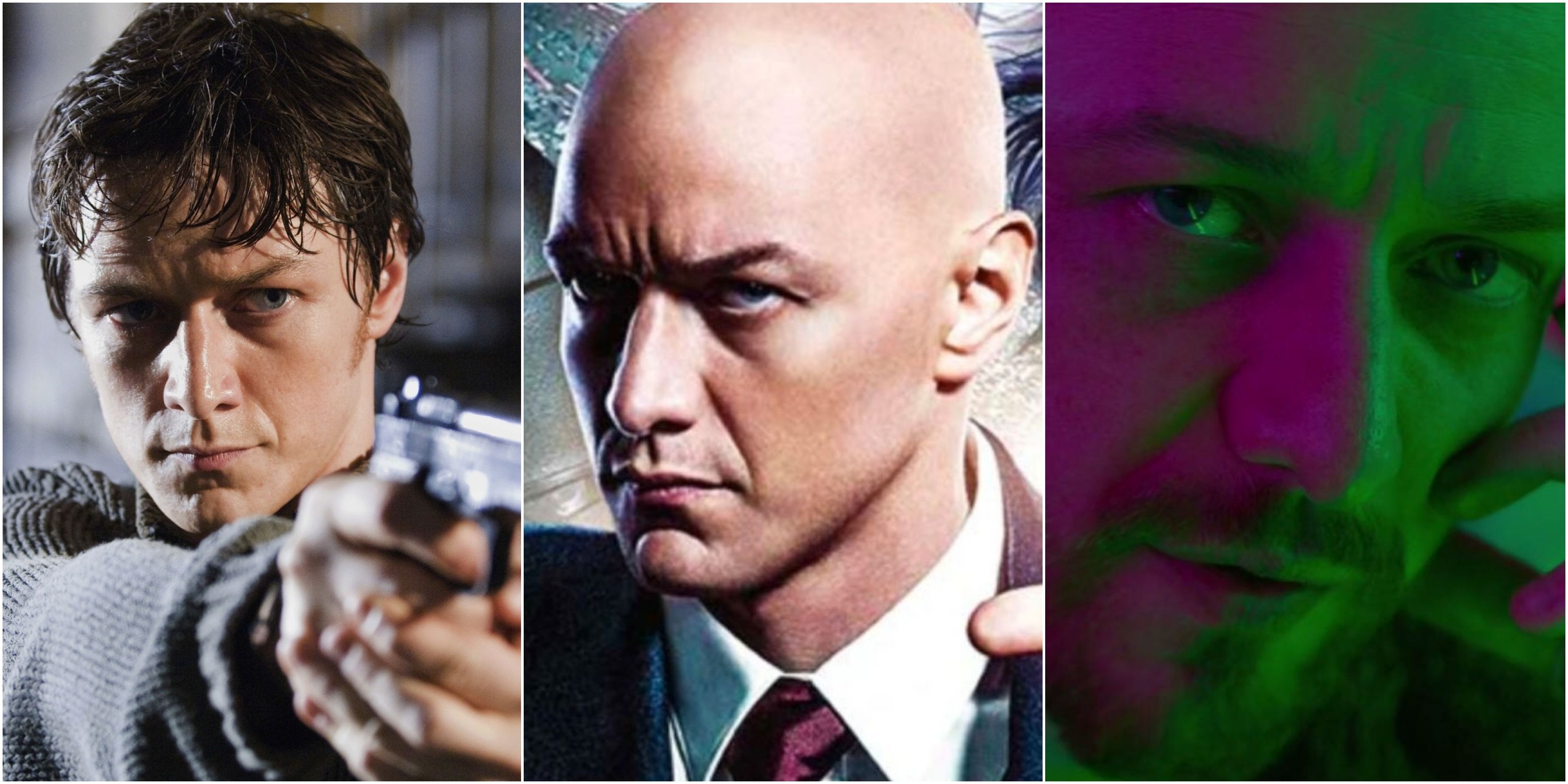 Various film roles for James McAvoy